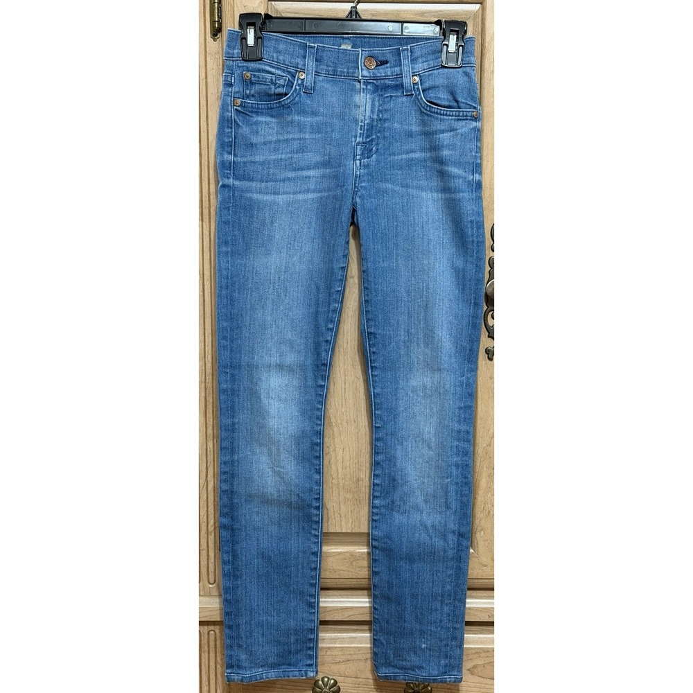 7 For All Mankind 7FAM Jeans Women's 24 Roxanne Ankle Blue Stretch Straight Leg